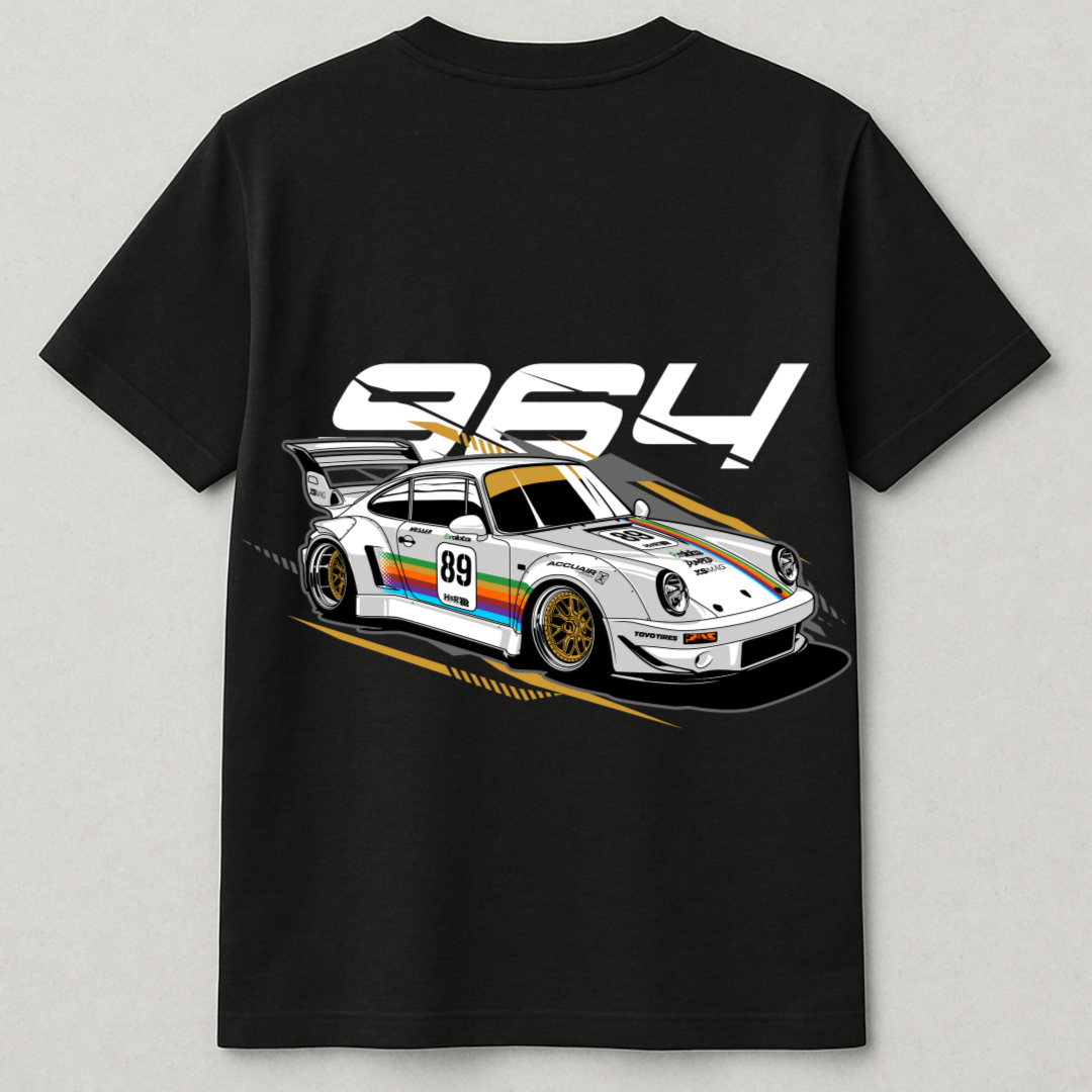 White Classic Ride – Graphic Car Back Print Tee