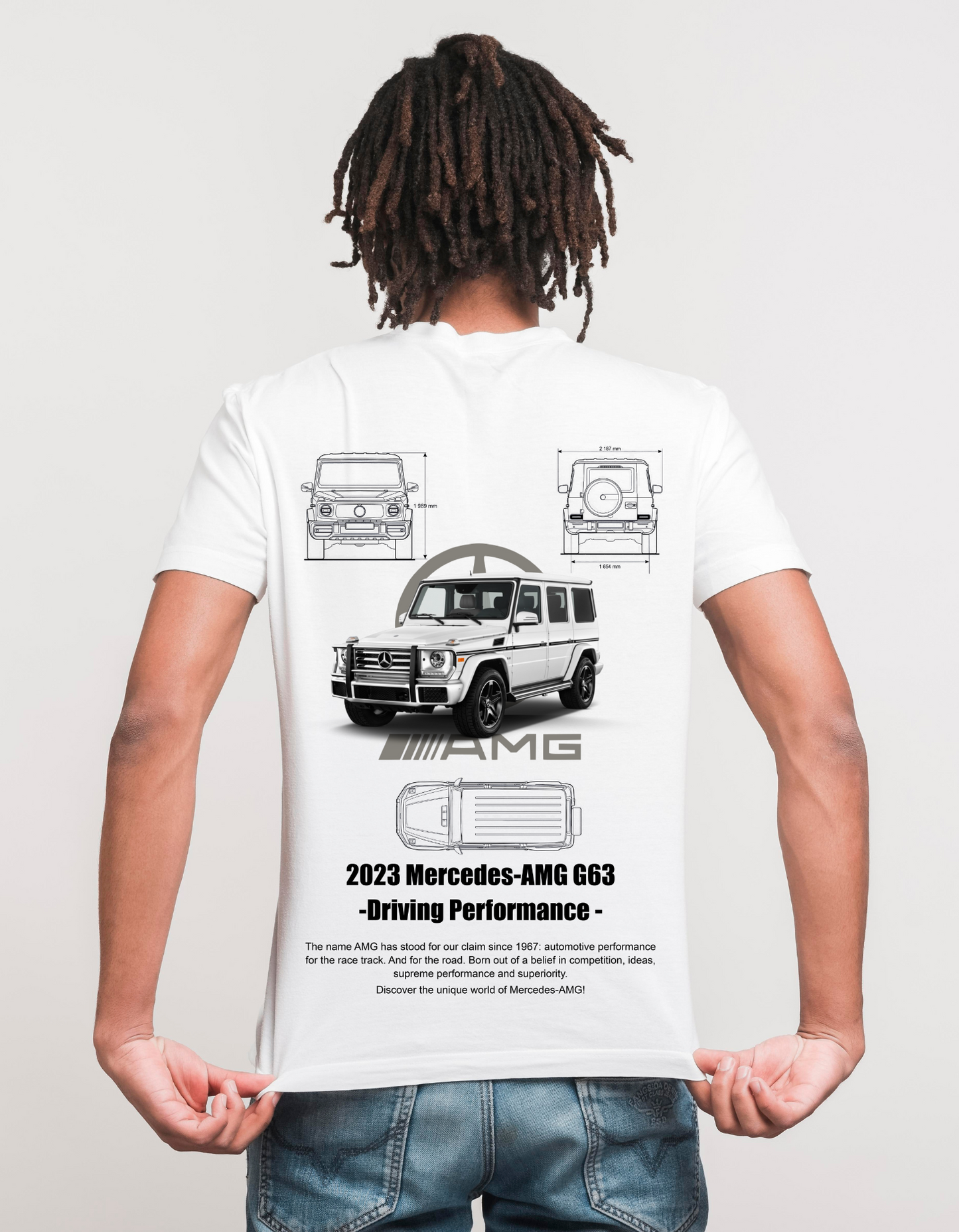 Mercedes-AMG G63 Blueprint Graphic Oversized T-Shirt